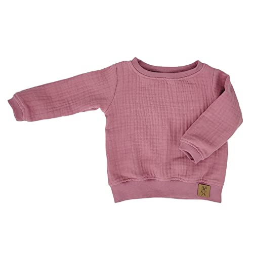 Lilakind“ Baby Kinder Musselin Langarm-Shirt Pullover Baumwolle Uni Rosa Gr. 110/116 - Made in Germany von Lilakind