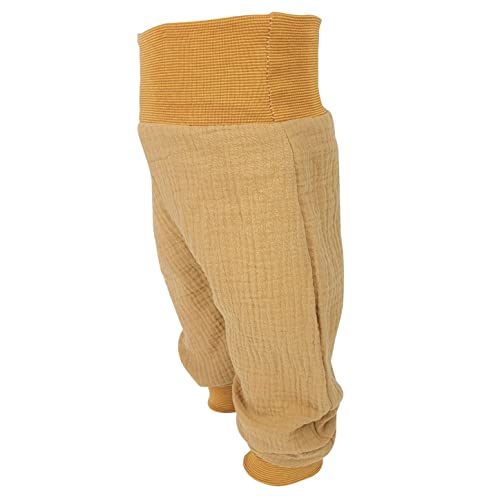Lilakind“ Baby Kinder Musselin Pumphose Hose mit Bündchen Uni Caramel Ocker Gr. 110/116 - Made in Germany von Lilakind