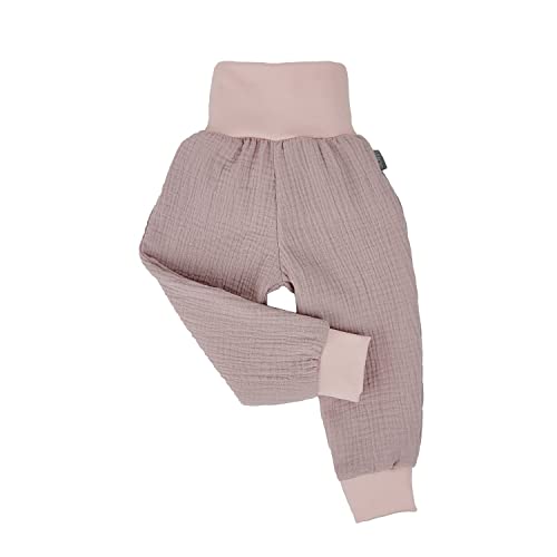 Lilakind“ Baby Kinder Musselin Pumphose Hose mit Bündchen Uni Hellrosa Gr. 122/128 - Made in Germany von Lilakind