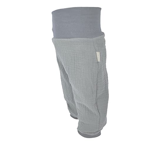 Lilakind“ Baby Kinder Musselin Pumphose Hose mit Bündchen Uni Dunkelgrau Gr. 92/98 - Made in Germany von Lilakind