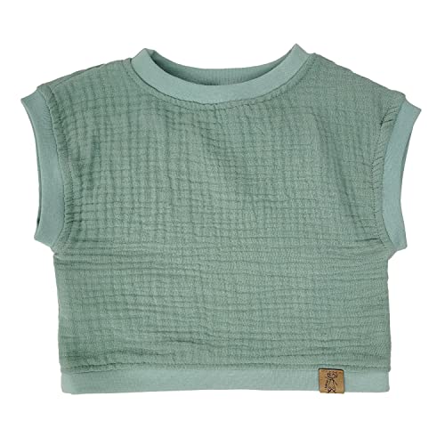 Lilakind“ Baby Kinder Musselin Shirt Oversize Top T-Shirt Baumwolle Uni Caramel Ocker Gr. 92/98 - Made in Germany von Lilakind