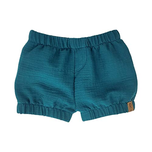 Lilakind“ Baby Kinder Musselin-​Shorts Kurze Hose Uni Petrol Gr. 80/86 - Made in Germany von Lilakind