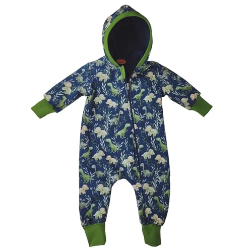 Lilakind“ Baby Kinder Overall Einteiler Jungen Softshell Dinosaurier Blau Gr. 104/110 - Made in Germany von Lilakind