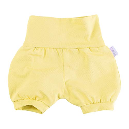 Lilakind“ Baby Kinder Shorts Sommerhose Kurze Pumphose Baumwolle Uni Hellgelb Gr. 62/68 - Made in Germany von Lilakind