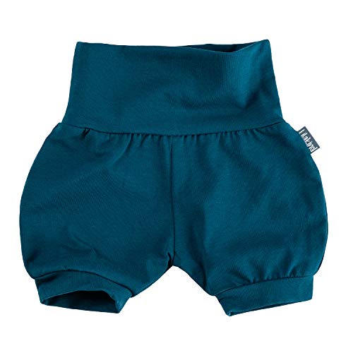 Lilakind“ Baby Kinder Shorts Sommerhose Kurze Pumphose Baumwolle Uni Petrol Gr. 62/68 - Made in Germany von Lilakind