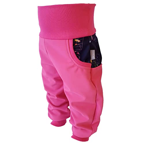 Lilakind“ Baby Kinder Softshell Hose Pink mit Blau Schmetterling Gr. 104/110 - Made in Germany von Lilakind