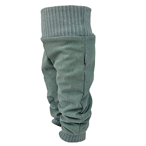 Lilakind“ Baby Kinder Softshell Pumphose Regenhose Meliert Einfarbig Gefüttert Teddyfleece Ungefüttert Uni Mint Meliert Gr. 80/86 - Made in Germany von Lilakind