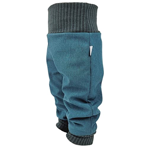 Lilakind“ Baby Kinder Softshell Pumphose Regenhose Meliert Einfarbig Gefüttert Teddyfleece Ungefüttert Uni Petrol Meliert Gr. 110/116 - Made in Germany von Lilakind