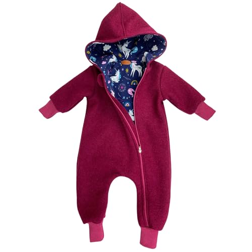 Lilakind“ Baby Kinder Walkloden Overall Beere Einhörner Mit Jersey gefüttert Gr. 86/92 - Made in Germany von Lilakind
