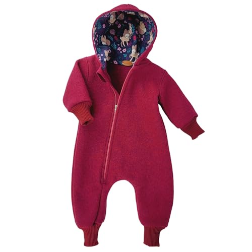 Lilakind“ Baby Kinder Walkloden Overall Beere Rehe Gr. 80/86 - Made in Germany von Lilakind