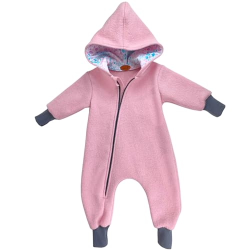 Lilakind“ Baby Kinder Walkloden Overall Rosa Blumen Gr. 62/68 - Made in Germany von Lilakind