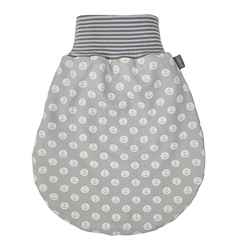 Lilakind“ Baby Kinder Winter Schlafsack Strampelsack Pucksack Gefüttert Jersey Anker Grau Gr. S - Made in Germany von Lilakind