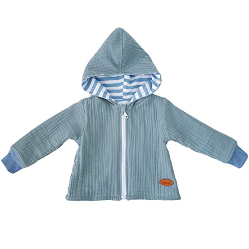 Lilakind“ Baby Kleinkind Musselin Jersey Übergangs-​Jacke Mint Streifen Gr. 62/68 - Made in Germany von Lilakind