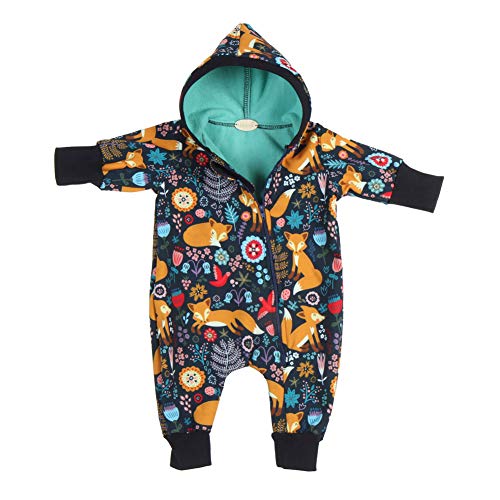 Lilakind“ Baby Overall Einteiler mit Kapuze Softshell Fuchs Marine-Blau Gr. 98/104 - Made in Germany von Lilakind