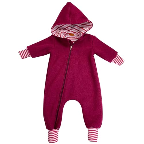 Lilakind“ Baby Wollwalk Overall Einteiler mit Kapuze Walkloden Walkoverall Beere Gr. 62/68 - Made in Germany von Lilakind
