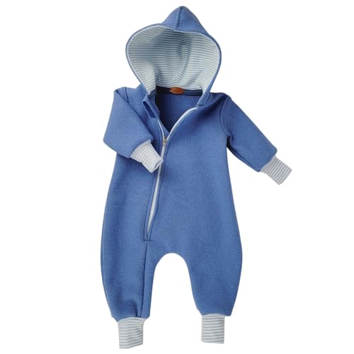 Lilakind“ Baby Wollwalk Overall Einteiler mit Kapuze Walkloden Walkoverall Blau Gr. 104/110 - Made in Germany von Lilakind