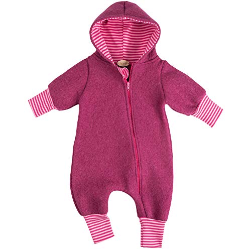 Lilakind“ Baby Wollwalk Overall Einteiler mit Kapuze Walkloden Walkoverall Fuchsia Gr. 56/62 - Made in Germany von Lilakind