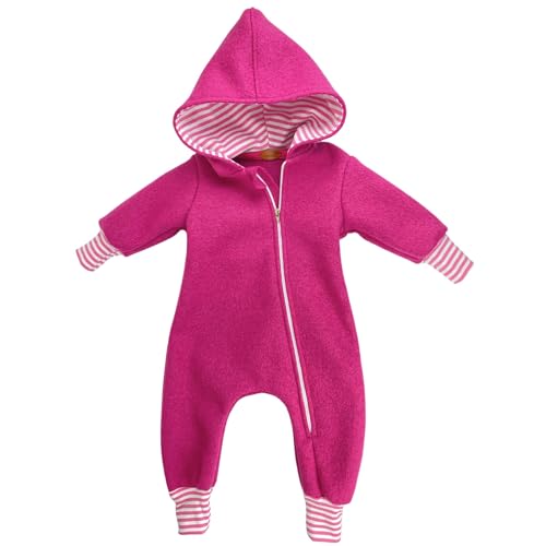 Lilakind“ Baby Wollwalk Overall Einteiler mit Kapuze Walkloden Walkoverall Fuchsia Gr. 92/98 - Made in Germany von Lilakind