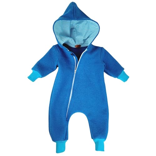 Lilakind“ Baby Wollwalk Overall Einteiler mit Kapuze Walkloden Walkoverall Türkis Gr. 86/92 - Made in Germany von Lilakind