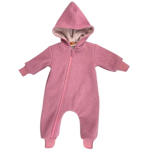 Lilakind Baby Wollwalk Overall mit Kapuze und Reißverschluss |Kleinkind Walkoverall |MADE in GERMANY Dusty Pink Gr. 68/74 von Lilakind