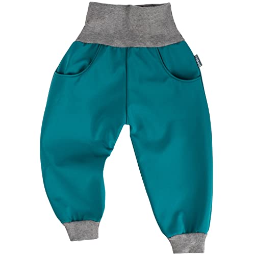 Lilakind“ Kinder Baby Hose Softshellhose Softshell Regenhose Petrol Grau Gr. 68/74 - Made in Germany von Lilakind