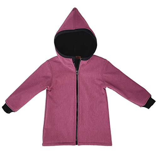 Lilakind“ Kinder oftshell Jacke Mantel mit Kapuze Mädchen Jungen Meliert Uni Senfgelb Gr. 80/86 von Lilakind
