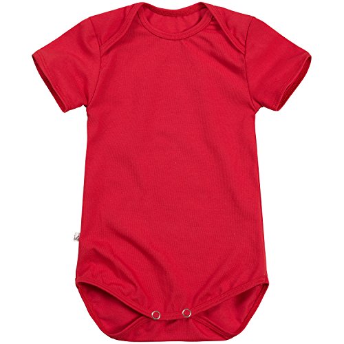 Lilakind“ Kurzarm Baby Body Baumwolle Jersey Uni Jungen Mädchen Rot Gr. 86/92- Made in Germany von Lilakind