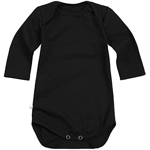 Lilakind“ Kurzarm Baby Body Baumwolle Jersey Uni Jungen Mädchen Schwarz Gr. 86/92- Made in Germany von Lilakind