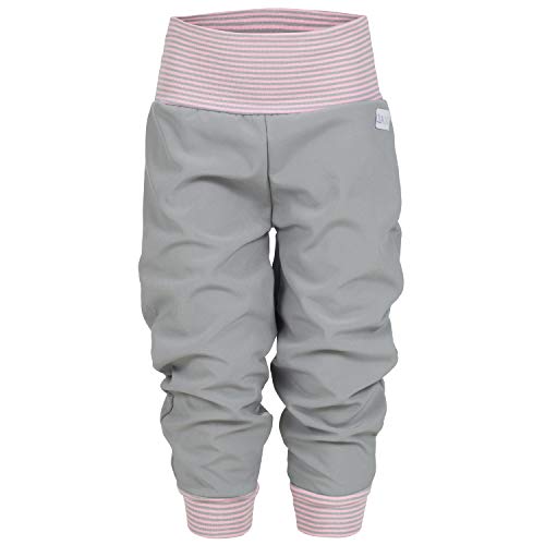 Lilakind Softshell Hose Babyhose Kinderhose Herbst Winter Gefüttert Regenhose Einfarbig Grau Gestreift Rosa Weiß Gr. 74/80 - Made in Germany von Lilakind