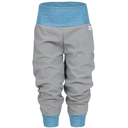 Lilakind Softshell Hose Babyhose Kinderhose Herbst Winter Gefüttert Regenhose Grau Blau Gr. 110/116 - Made in Germany von Lilakind