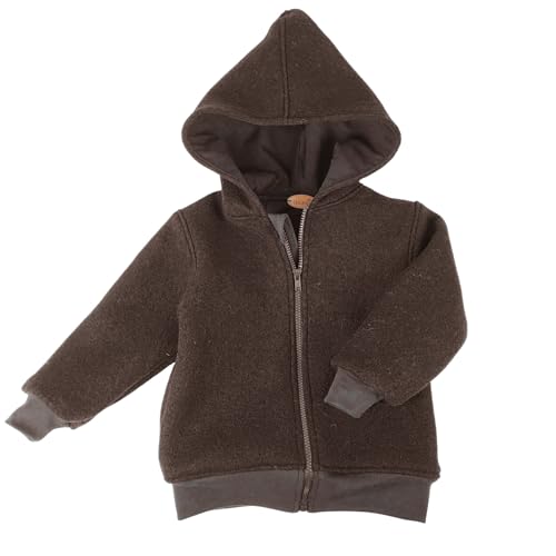 Lilakind“ Wollwalk Kinderjacke Walk Kapuzen Jacke gefüttert mit Jersey Braun Gr. 104/110 - Made in Germany von Lilakind