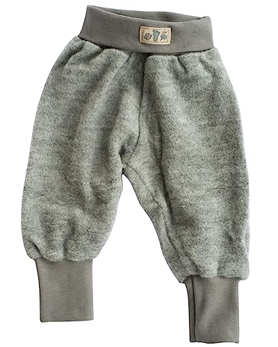 Lilano, Baby Hose Wollfrottee Plüsch, 100% Bio Wolle (kbT) (Grau, 56) von Lilano