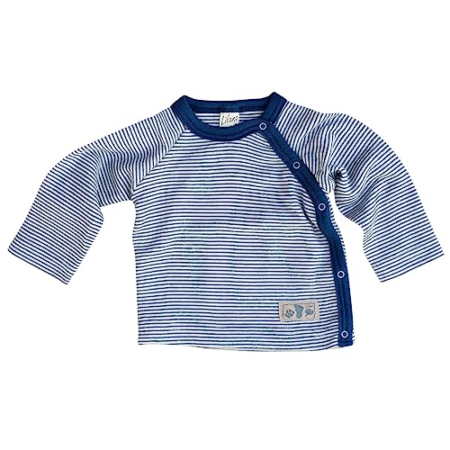Lilano, Baby Shirt mit Knopfleiste, Merinowolle (kbT), Seide, 210 g/m² (Marine/Natur, 74) von Lilano