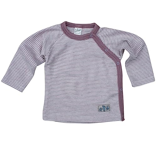 Lilano, Baby Shirt mit Knopfleiste, Merinowolle (kbT), Seide, 210 g/m² (Mauve/Natur, 50) von Lilano