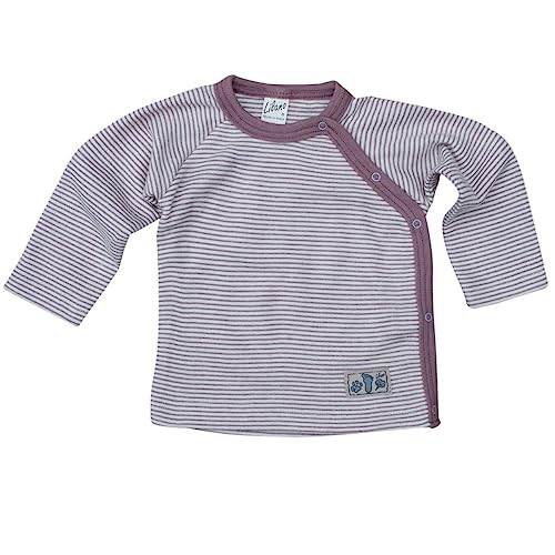 Lilano, Baby Shirt mit Knopfleiste, Merinowolle (kbT), Seide, 210 g/m² (Mauve/Natur, 74) von Lilano