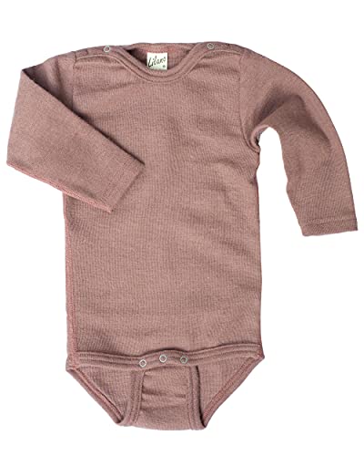 Lilano, Body mit Schulterknöpfen Uni, 70% Wolle (KBA), 30% Seide, 210 g/m² (Mauve, 50) von Lilano