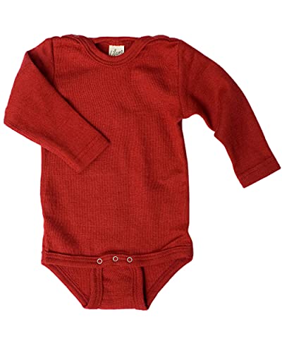 Lilano, Body mit Schulterknöpfen Uni, 70% Wolle (KBA), 30% Seide, 210 g/m² (Rot, 62) von Lilano