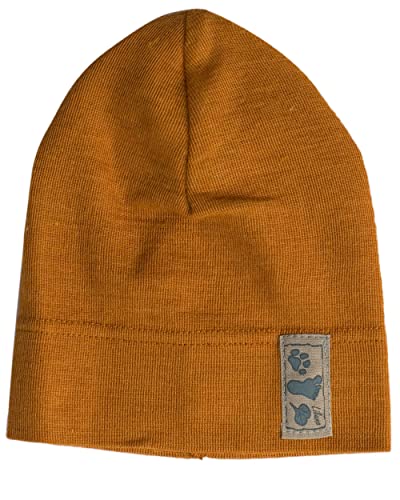 Lilano, Kinder/Baby Beanie Mütze, 70% Wolle (kbT), 30% Seide, 210 g/m² (Curry, 62-68) von Lilano