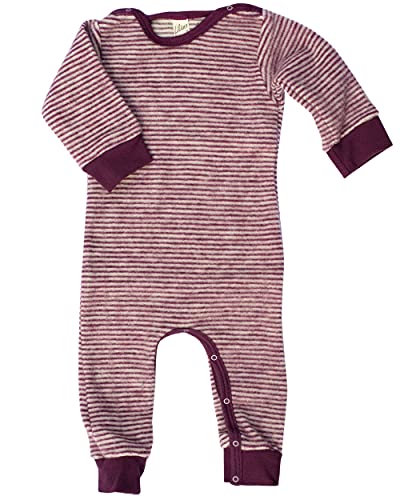 Lilano, Kinder/Baby Overall Ohne Fuß, 100% Wolle (kbT) (56, Beere Geringelt) von Lilano