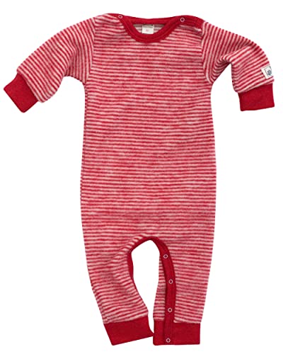 Lilano, Kinder/Baby Overall Ohne Fuß, 100% Wolle (kbT) (74, Rot geringelt) von Lilano