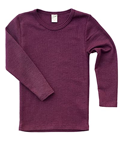 Lilano, Kinder Unterhemd Langarm Uni, 70% Wolle (kbT), 30% Seide, 210 gr./m² (Beere, 116) von Lilano