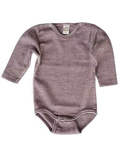 Lilano, Warmer Baby Body Ringel, 70% Wolle (kbT), 30% Seide, 210 gr./m² (Beere/Natur, 56) von Lilano