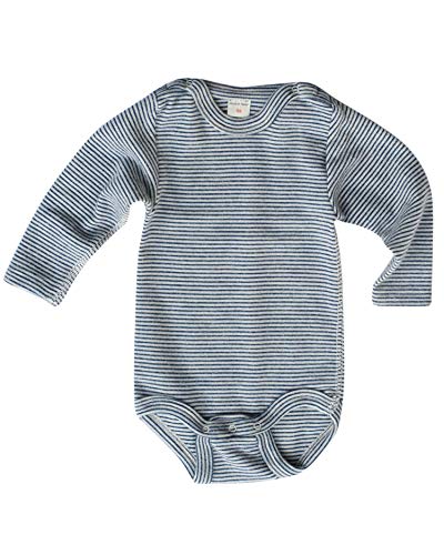 Lilano, Warmer Baby Body Ringel, 70% Wolle (kbT), 30% Seide, 210 gr./m² (Marine Geringelt, 86) von Lilano