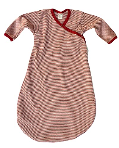 Lilano, Wickelsack Ringel, 70% Wolle (kbT), 30% Seide, 210 gr./m², Rot/Natur, 50-56 von Lilano