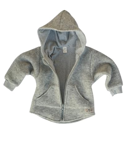 Lilano, Wollfilz Outdoor Jacke mit Kapuze, 80% Wolle (bio), 20% Baumwolle (bio)(Grau, 92) von Lilano