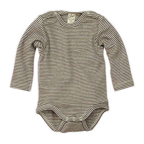 Lilano Baby Body, Größe 50, Farbe Beere-Natur aus 70% Schurwolle kbT, 30% Seide - Vertrieb nur durch Wollbody® von Lilano