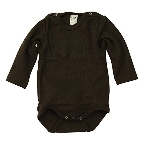 Lilano Baby Body, Größe 50, Farbe Braun aus 70% Schurwolle kbT, 30% Seide - Vertrieb nur durch Wollbody® von Lilano