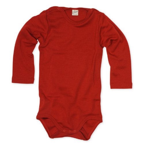 Lilano Baby Body, Größe 50, Farbe Rot aus 70% Schurwolle kbT, 30% Seide - Vertrieb nur durch Wollbody® von Lilano