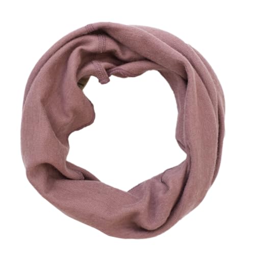 Lilano Bio Wolle-Seide Schlauchschal, 70% Wolle 30% Seide, Unisex Loop-Schal für Sport und Freizeit (Mauve, 49 x 27 cm) von Lilano