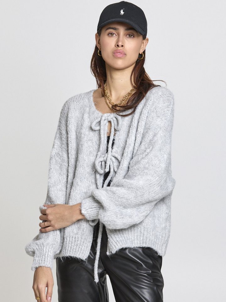 Lilavie Cardigan Miaa One Size kuscheliger Grobstrick mit Bindebändern von Lilavie